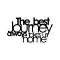 Decoratiune de perete, The Best Lourney Always, Metal, 70 x 40 cm, Negru