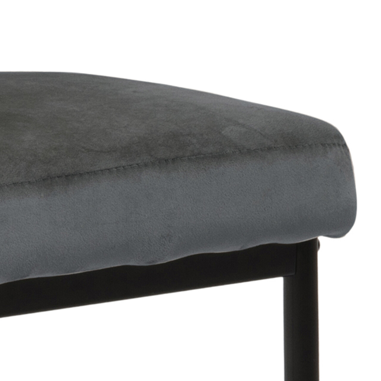 Scaun Demi, Actona, 45x55x90.5 cm, catifea/otel, gri inchis - view 5