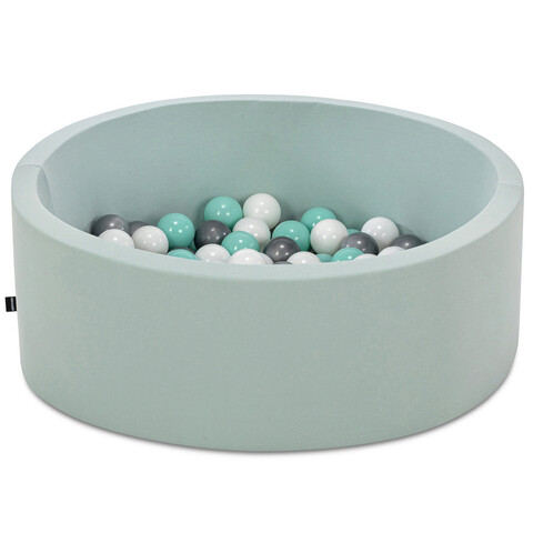 Piscina cu bile, Bubble Pops v6, 150 bile, Ø85 x 30 cm, bumbac/plastic, menta 150