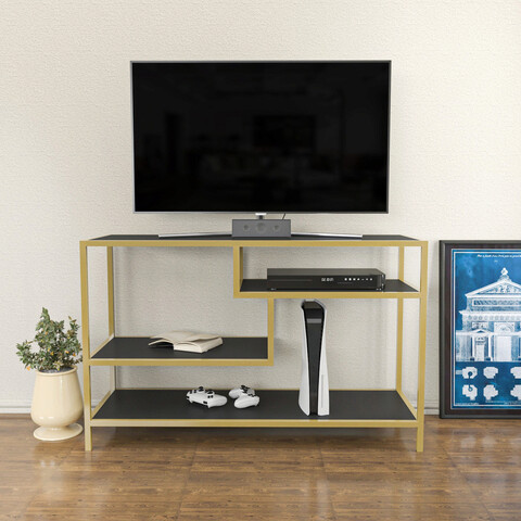 Comoda tv, retricy, robbins, 120x39x75 cm, pal, aur/antracit