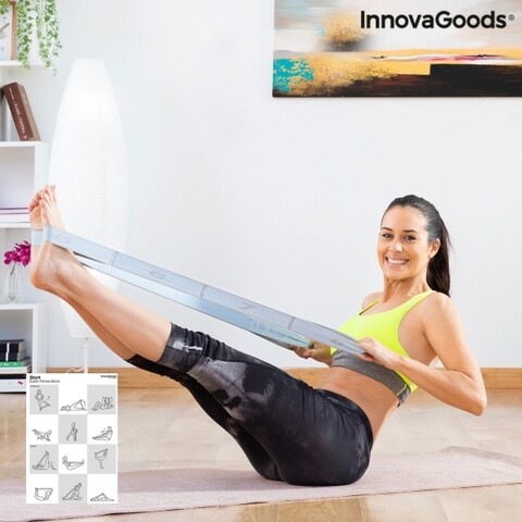 Banda elastica de fitness pentru intindere cu ghid de exercitii Stort InnovaGoods