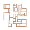 Decoratiune de perete, Squares, Metal, Dimensiune: 50 x 50 cm, Cupru