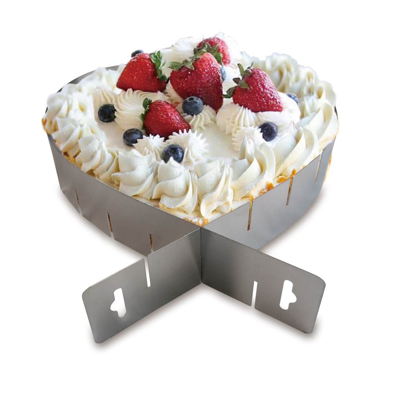 Forma reglabila tort, inima,  inox, 15/28x5cm - Zokura - view 2