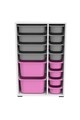 Dulap multifunctional, Estella, Rine 2D4K8U, Alb / Gri / Roz