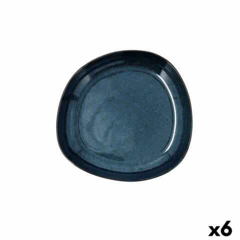 Set 6 farfurii adanci, bidasoa, ikonic, 20.5 x 19.5 cm, ceramica, albastru