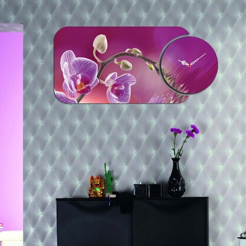 Set ceas si tablou decorativ, yms-24, mdf , dimensiune: 68 x 32 cm, multicolor