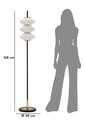 Lampadar Vintage, Mauro Ferretti, 3 x E14, 40W, 30x168 cm, fier/sticla, auriu/negru/alb