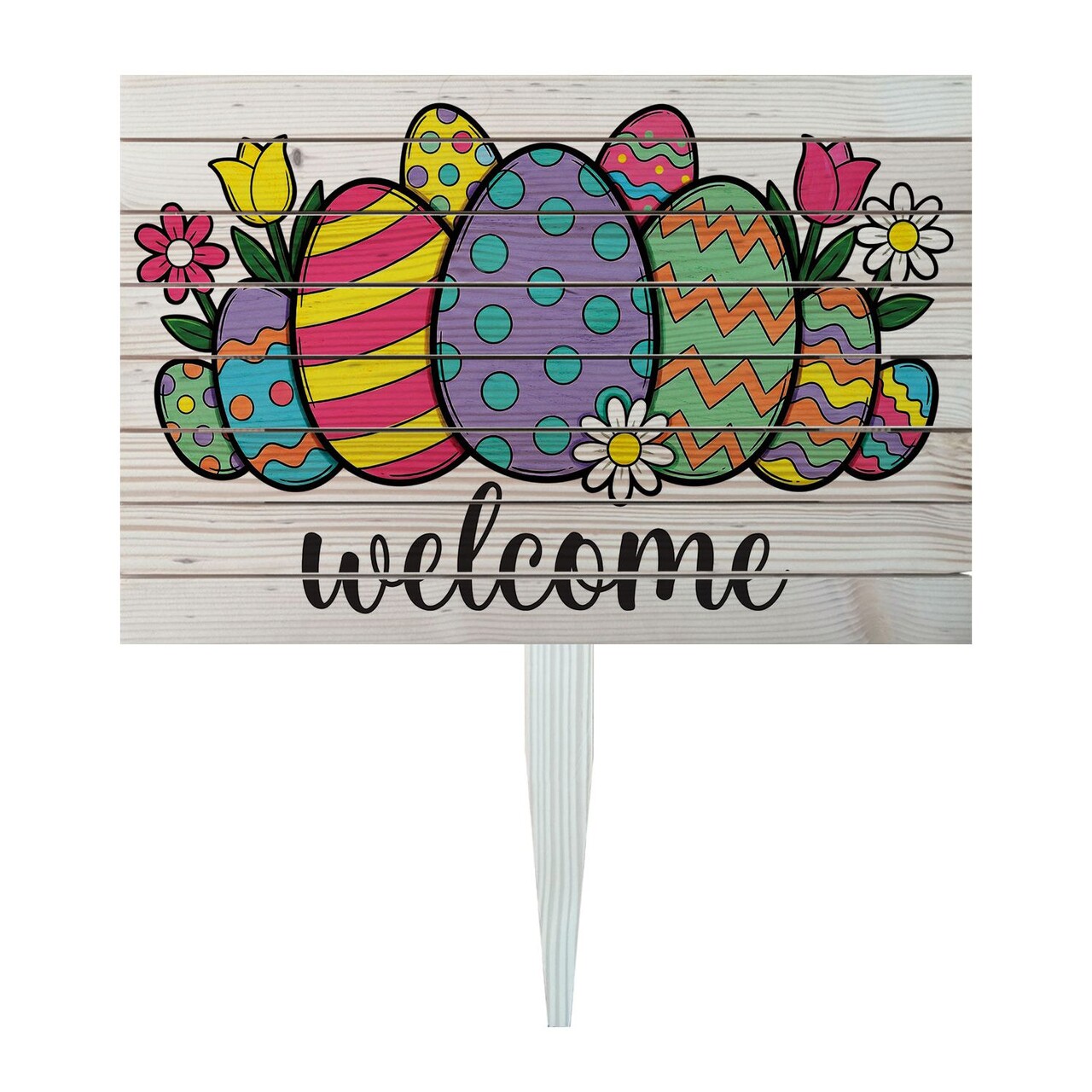 Semn de curte, Easter in Bloom, 58x38 cm, Multicolor - imagine 3