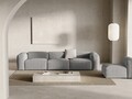 Canapea 4 locuri, Bergamo, Cosmopolitan Design, 364x108x70 cm, catifea chenille raiata, gri deschis