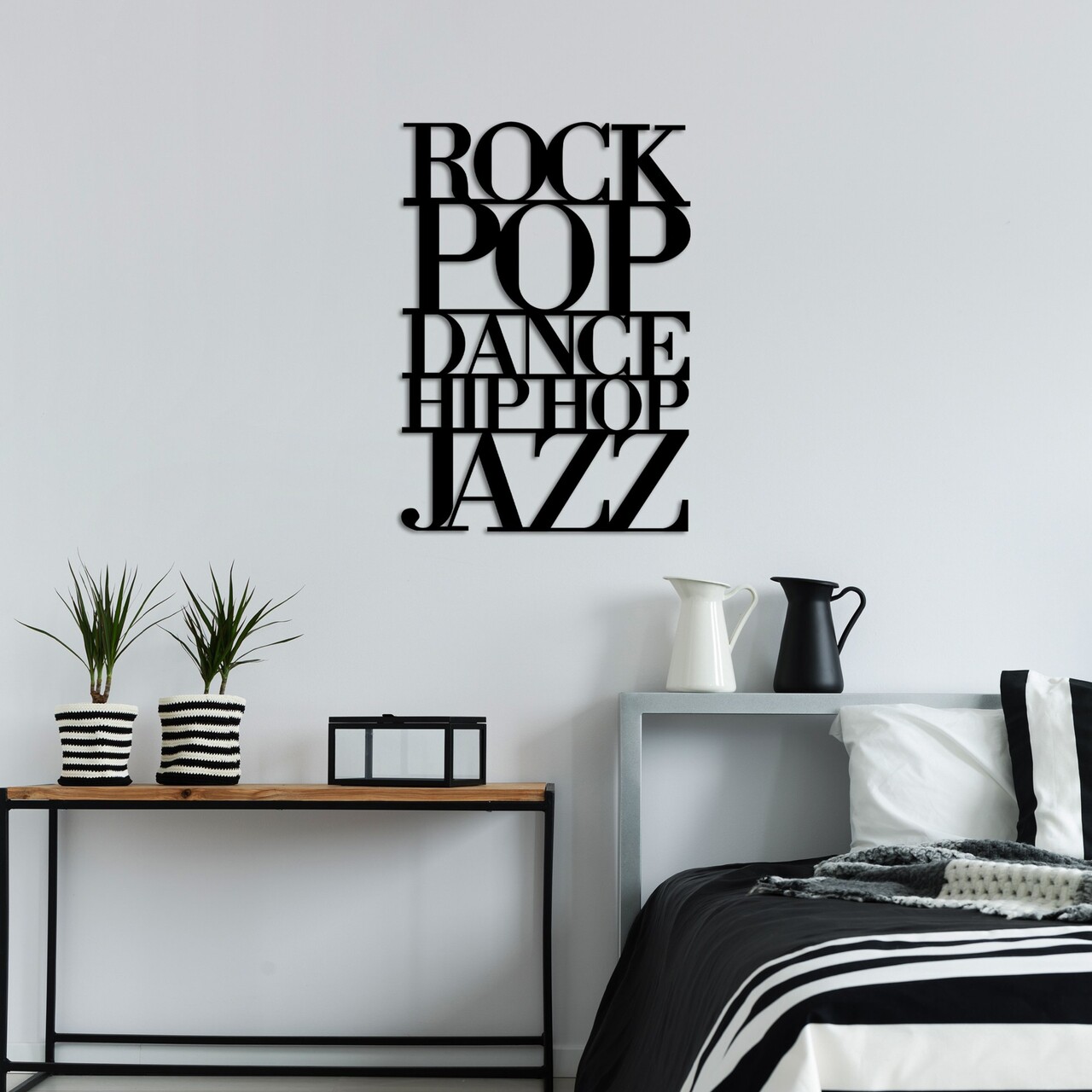 Decoratiune de perete, We Love Music, Dimensiune: 70 x 49 cm, Negru - view 3