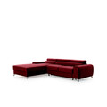 Coltar extensibil stanga 3 locuri ELTAP, LT-25VE, Grayson, 278x205x92 cm, lemn/poliester, rosu inchis