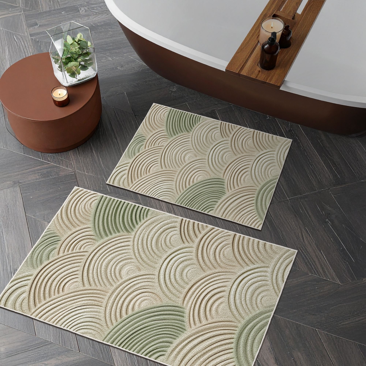 Set covorase de baie, L'essentiel Maison, Asr40, Verde - view 3
