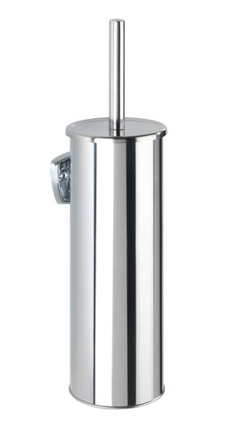 Perie pentru toaleta, wenko, basic, 10 x 10.5 x 37.5 cm, inox, gri