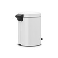 Cos de gunoi cu pedala, Brabantia, NewIcon, 5 L, 27.2x20.5x29.1 cm, otel, alb