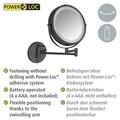 Oglinda decorativa cu LED Lumi, Wenko, 25.5x4-35x32 cm, metal, negru