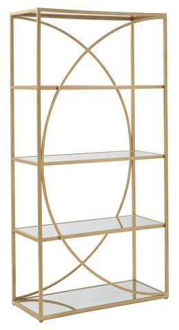 Biblioteca Glamy, Mauro Ferretti, 90x38x180 cm, fier, auriu 90x38x180