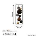 Decoratiune de perete, Textured, Metal, 90 x 32 x 4 cm, Multicolor