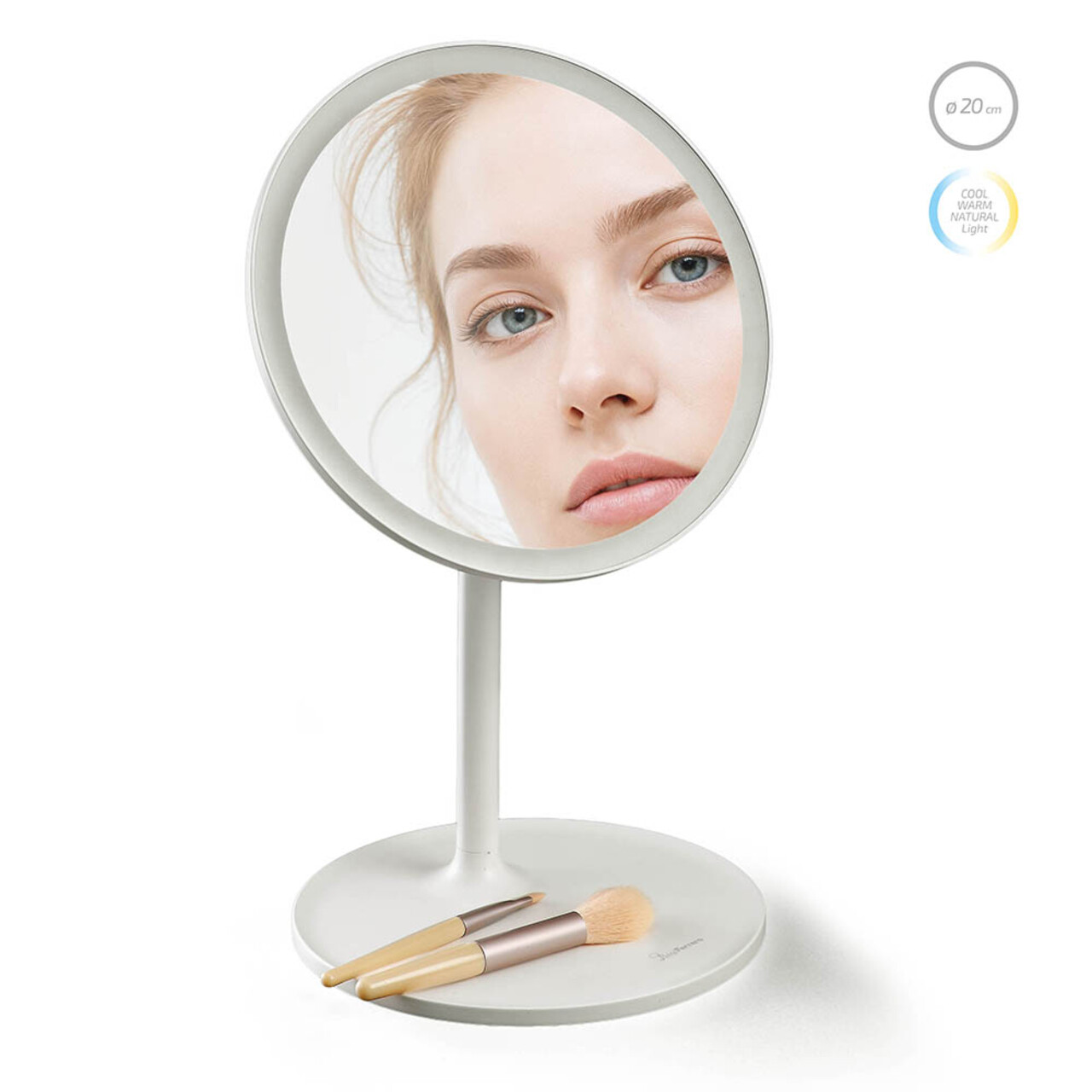 Oglinda cosmetica cu LED-uri, Luigi Ferrero, FR-801 Round, 20 cm, rotire 360 grade, 2000mAh - view 2