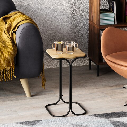 Masuta de cafea, Cerritos, Shb-001-A, 30x52x30 cm, Lemn, Negru / Natural