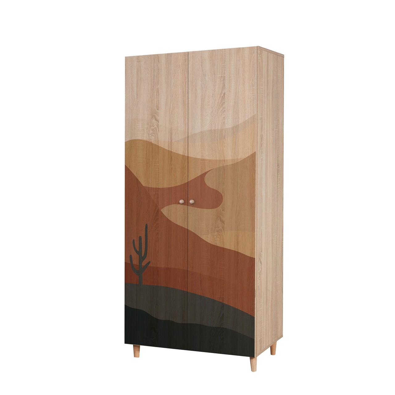 Dulap pentru haine, Vella, Lidya 2 -905, 90x192x52 cm, PAL, Sonomo - 2 | YEO