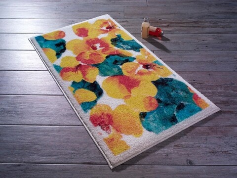 Covoras de baie Flower Dust, Confetti, 80×140 cm, galben Covoare