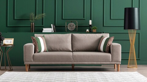 Canapea 3 locuri, balcab home, 825blc1401, lemn de fag, crem