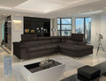 Coltar extensibil dreapta 4 locuri ELTAP, ERI-07, Eridano, 275x202x88 cm, lemn/poliester, maro inchis