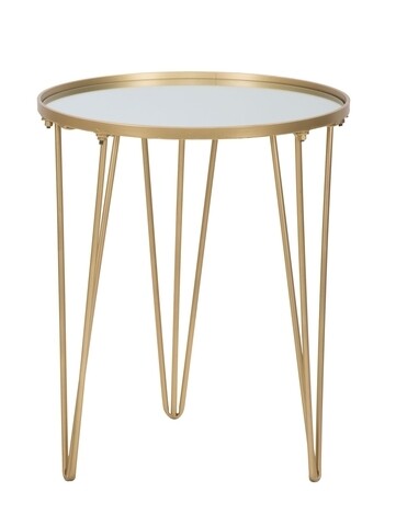 Masuta de cafea Glam Gold, Mauro Ferretti, Ø40 X 49 cm, fier/oglinda Mauro Ferretti