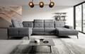 Coltar stanga 6 locuri ELTAP, LT-06SO, Neviro, 350x201x77 cm, lemn/poliester, gri inchis
