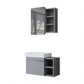 Set Dulap de Baie cu Chiuvetă și Oglindă (2 Piese), Hanah Home, 2930, MDF, Frasin
