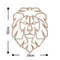 Decoratiune de perete, Lion, Metal, Dimensiune: 39 x 50 cm, Cupru