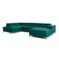 Coltar extensibil stanga 5 locuri ELTAP, Edr-105, Eduardo, 337x205x88 cm, lemn/poliester, turcoaz