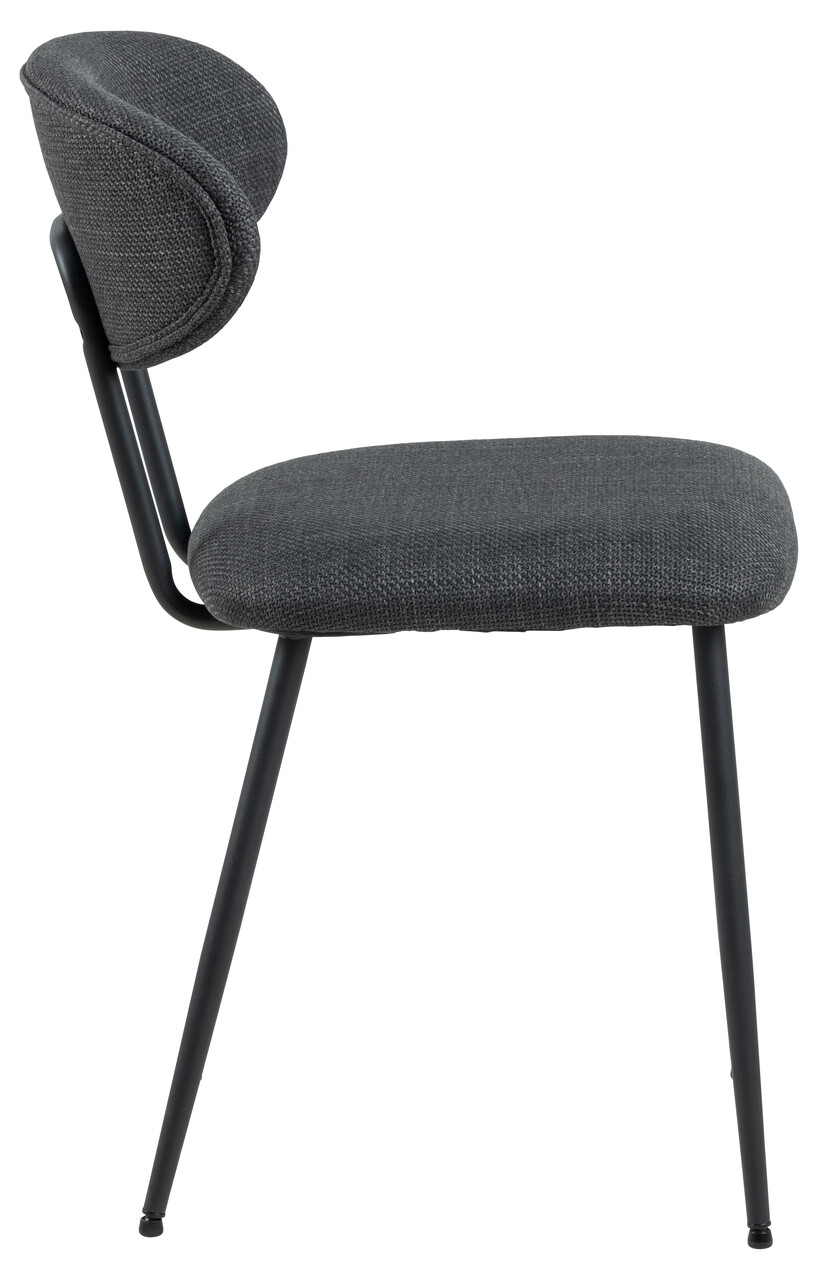 Scaun Denise, Actona, 43.5x53x78.5 cm, tesatura structurata/otel, gri inchis - view 8