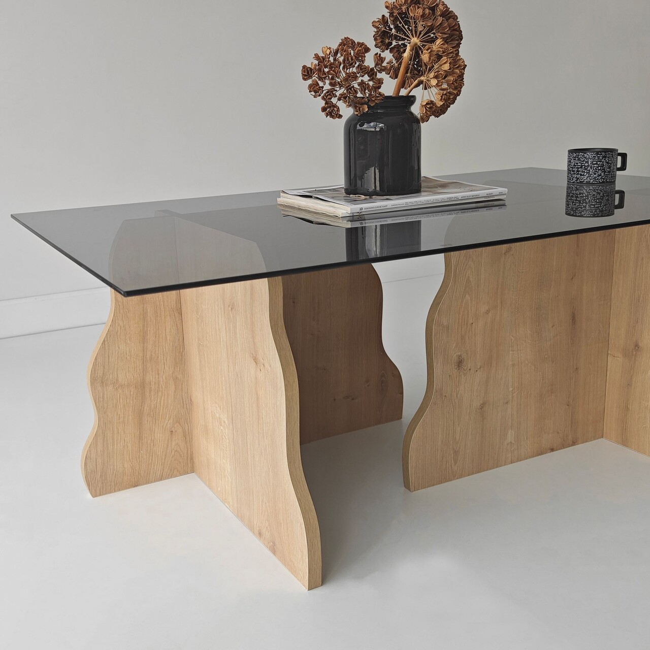 Masuta de cafea, Hanah Home, Canyon, 105x40x65 cm, Stejar Safir / Fume - view 8