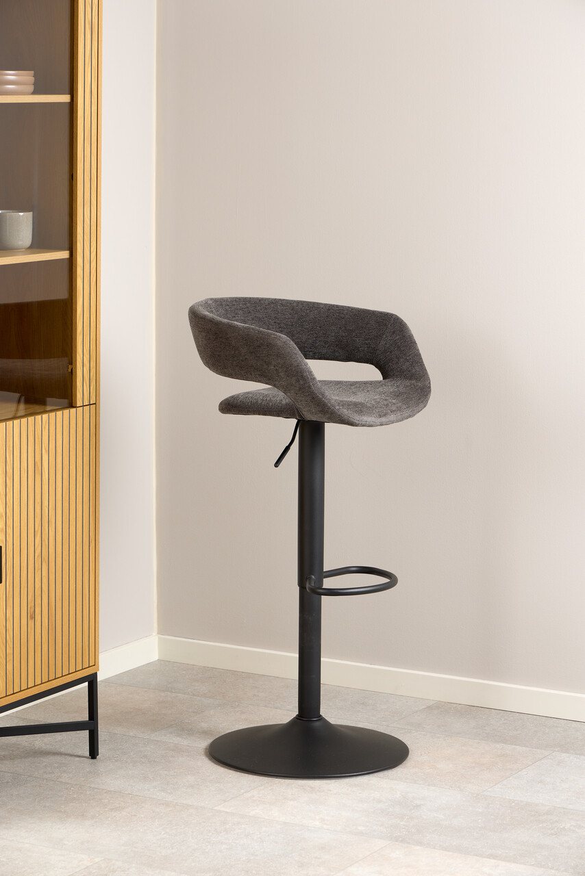 Scaun de bar Grace, Actona, 54.5x48.5x101 cm, rotativ, poliester/otel, gri inchis - view 7