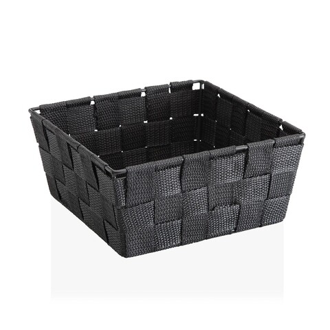 Cos de depozitare medium, versa, 19 x 19 x 9 cm, textil, gri inchis