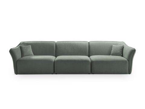 Canapea 5 locuri, Hailey, Micadoni Home, 292x102x79 cm, tesatura boucle, grafit