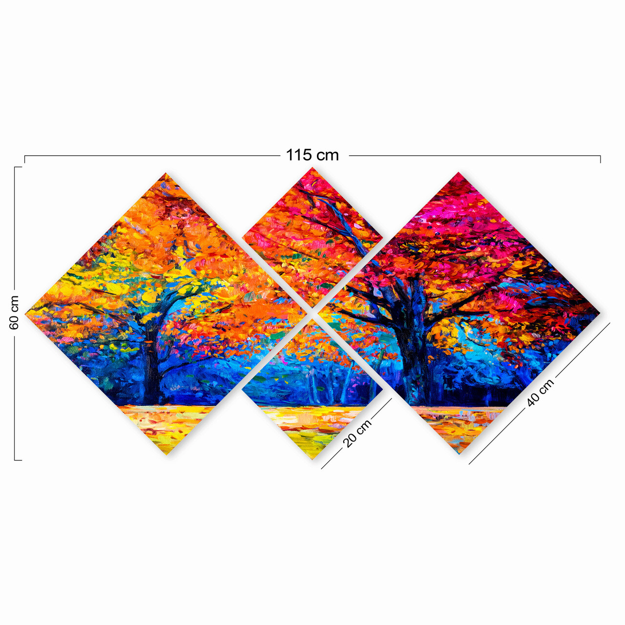 Set 4 tablouri decorative, 4MDF292880360, MDF, Imprimat UV, Multicolor