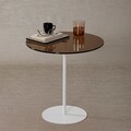 Masa de colt, Neostill, Chill-Out, 50 x 50 x 50 cm, sticla temperata/metal, alb/bronz
