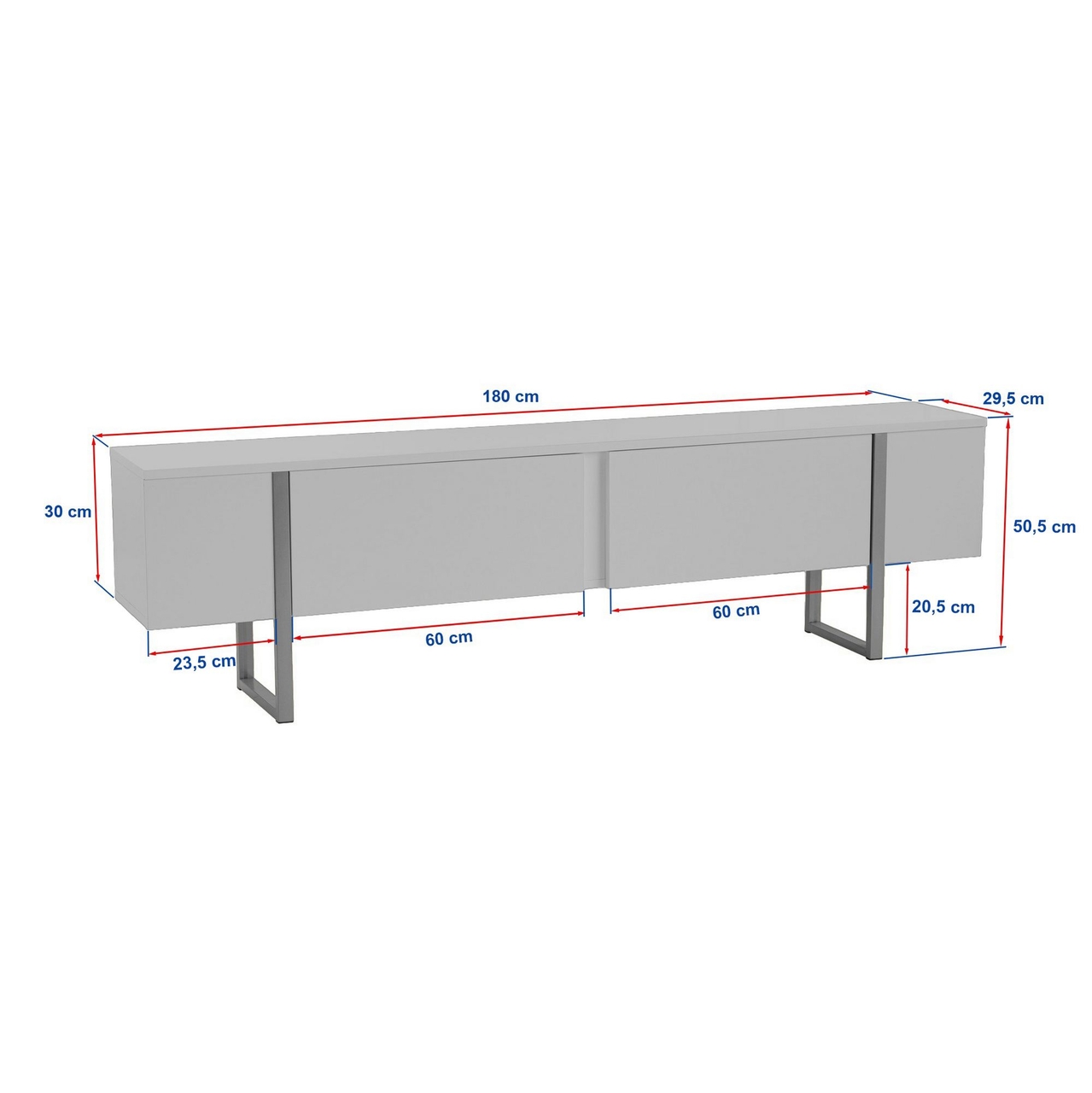 Comoda TV, Nordure, Onera, 180x50x30 cm, Nuc / Negru - view 8