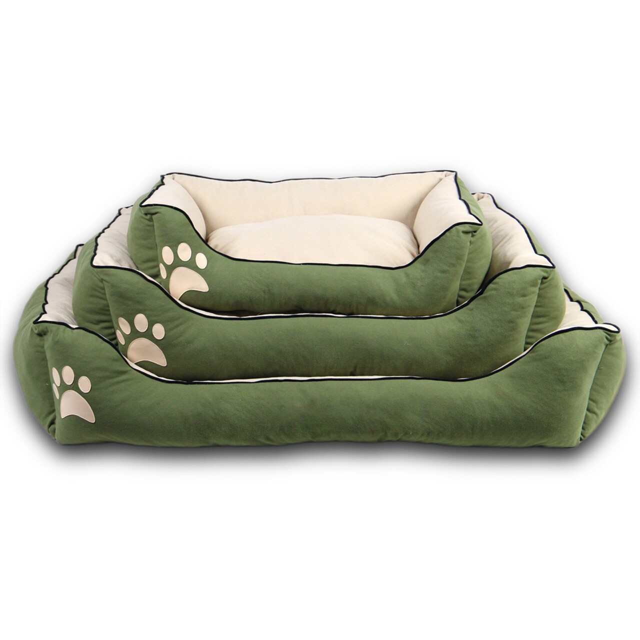 Pat pentru animale de companie, Paws &amp; Whiskers, Lucy Dog &amp; Cat L, Material exterior: 100% poliester, Verde / Ecru - view 5