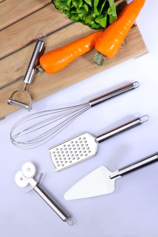 Set de servire (5 piese), L'essentiel Maison, 335RTN1123, Răzătoare: 23 cm, Crom