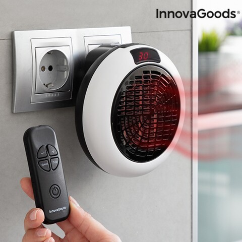 Incalzitor ceramic de priza cu telecomanda InnovaGoods, 600W, 14 cm