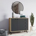 Dulap multifunctional, Mod Design, Waga, 100x82x35 cm, Stejar / Antracit