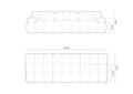 Canapea modulara 3 locuri, Bellis-51, Micadoni Home, 282x94x70 cm, catifea, roz