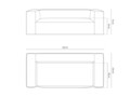 Canapea 3 locuri, Nuria-215, Micadoni Home, 210x110x72 cm, tesatura structurata chenille, gri deschis