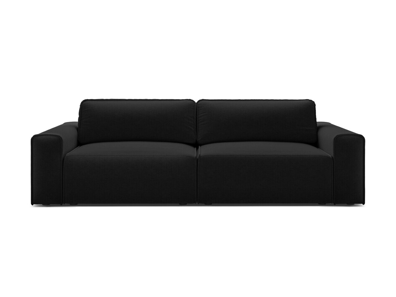 Canapea extensibila 3 locuri, Victor, Micadoni Home, 246x100x83 cm, tesatura structurata, negru