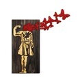 Decoratiune de perete, Banksy, Dimensiune: 62 x 70 cm, Nuc / Maro / Roșu