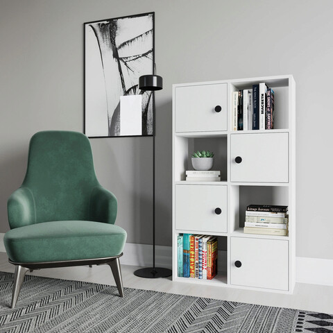 Corp biblioteca, retricy, tasso, 72x25x123.4 cm, pal, alb