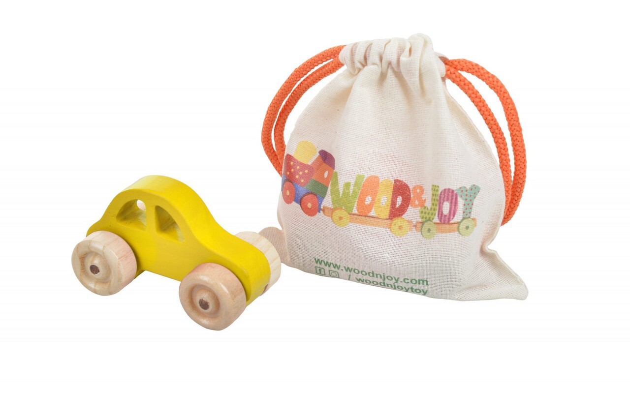 Jucarie pentru landou/carucior, Hanah Home, Car, 10x5x5 cm, Galben - view 2